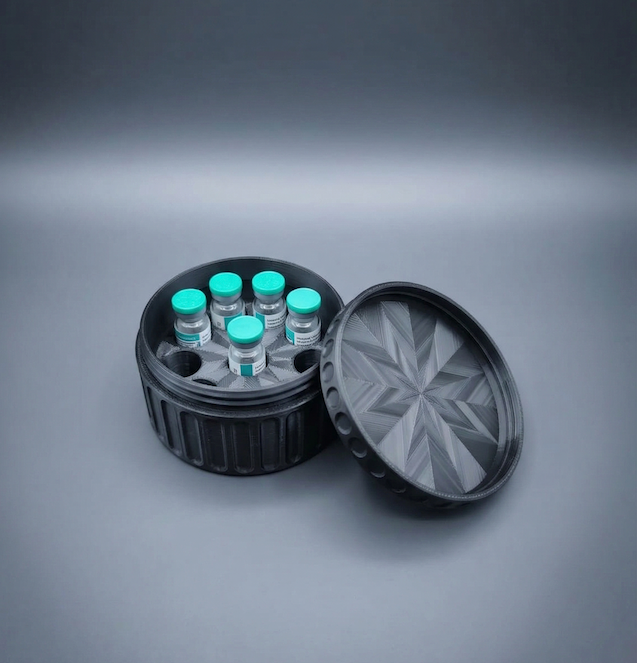 10-Vial Round Peptide Case